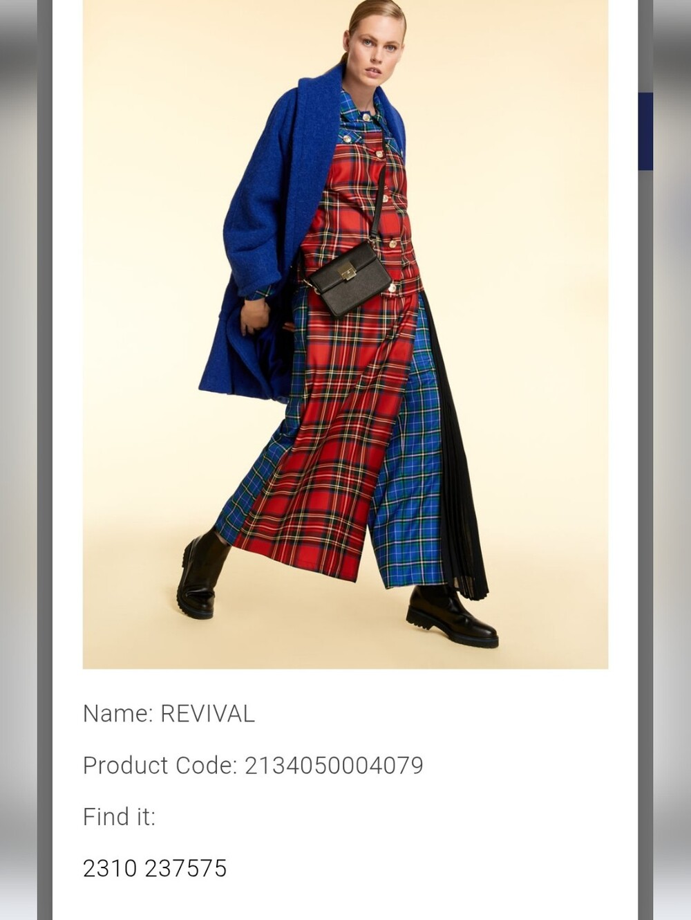 Marina Rinaldi Red and Blue Plaid Wide-Leg Trousers